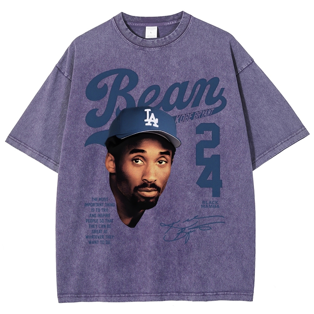 Kobe Bryant 24 Tee Mamba Mentality Unisex Washed Cotton T-shirts