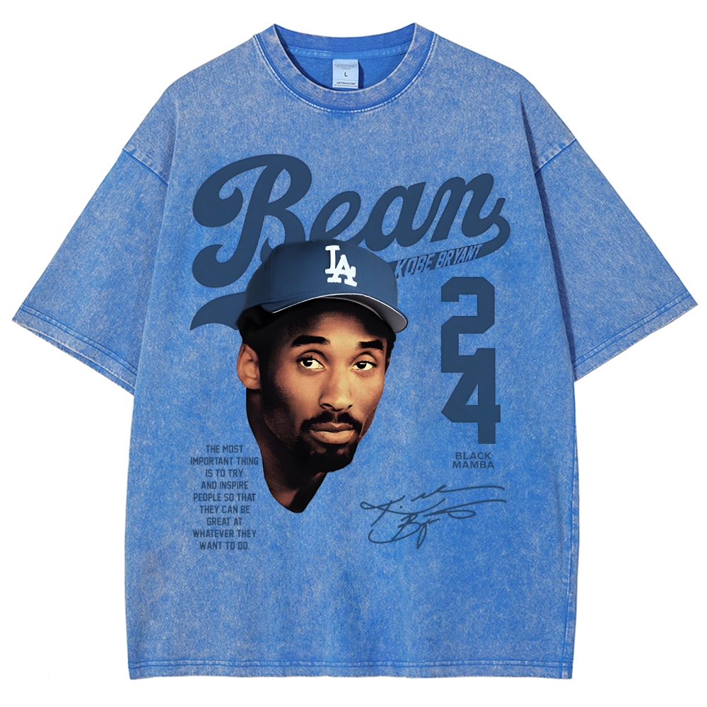 Kobe Bryant 24 Tee Mamba Mentality Unisex Washed Cotton T-shirts