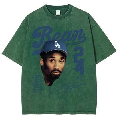 Kobe Bryant 24 Tee Mamba Mentality Unisex Washed Cotton T-shirts