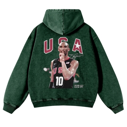 USA 10 KOBE Casual Washed Hoodie