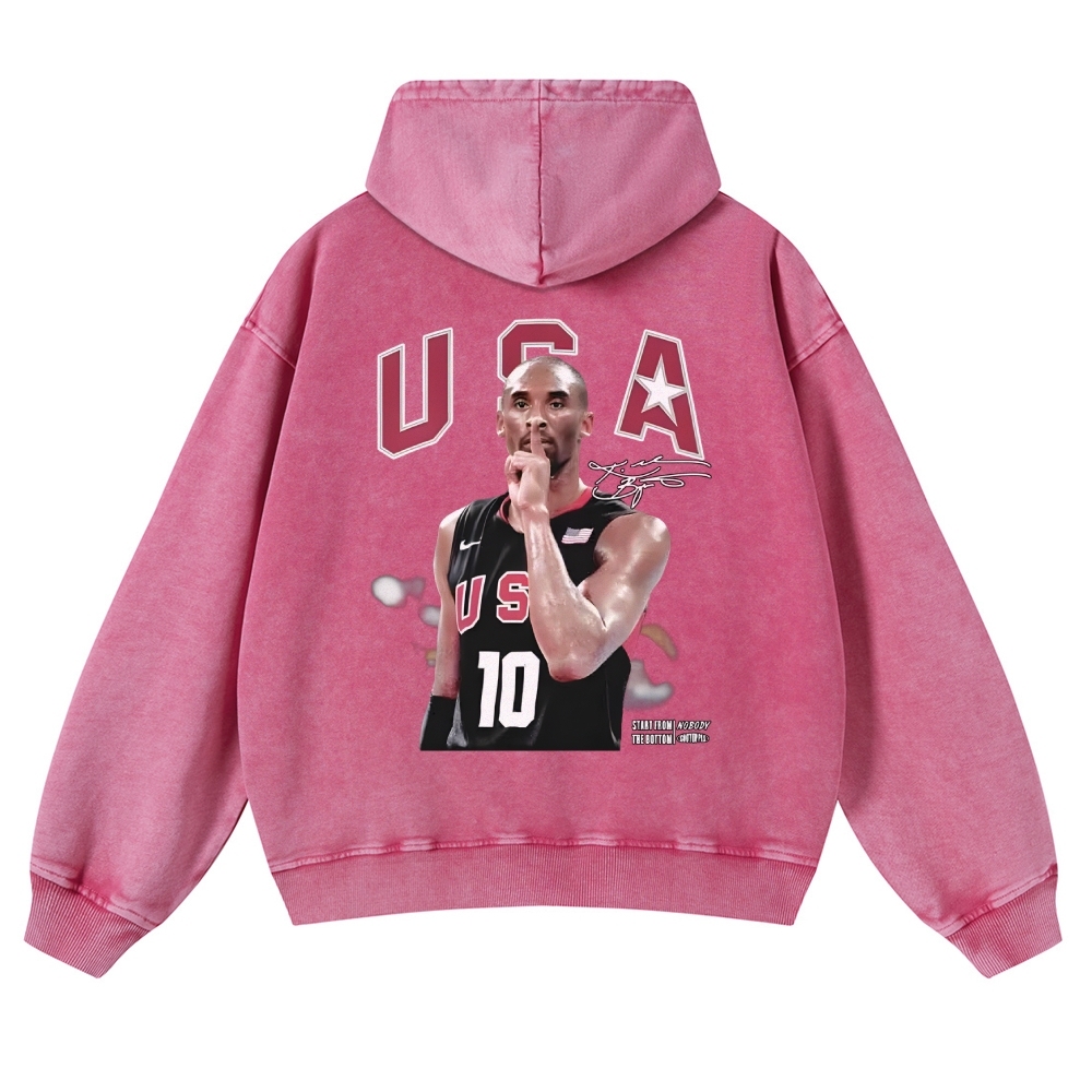 USA 10 KOBE Casual Washed Hoodie