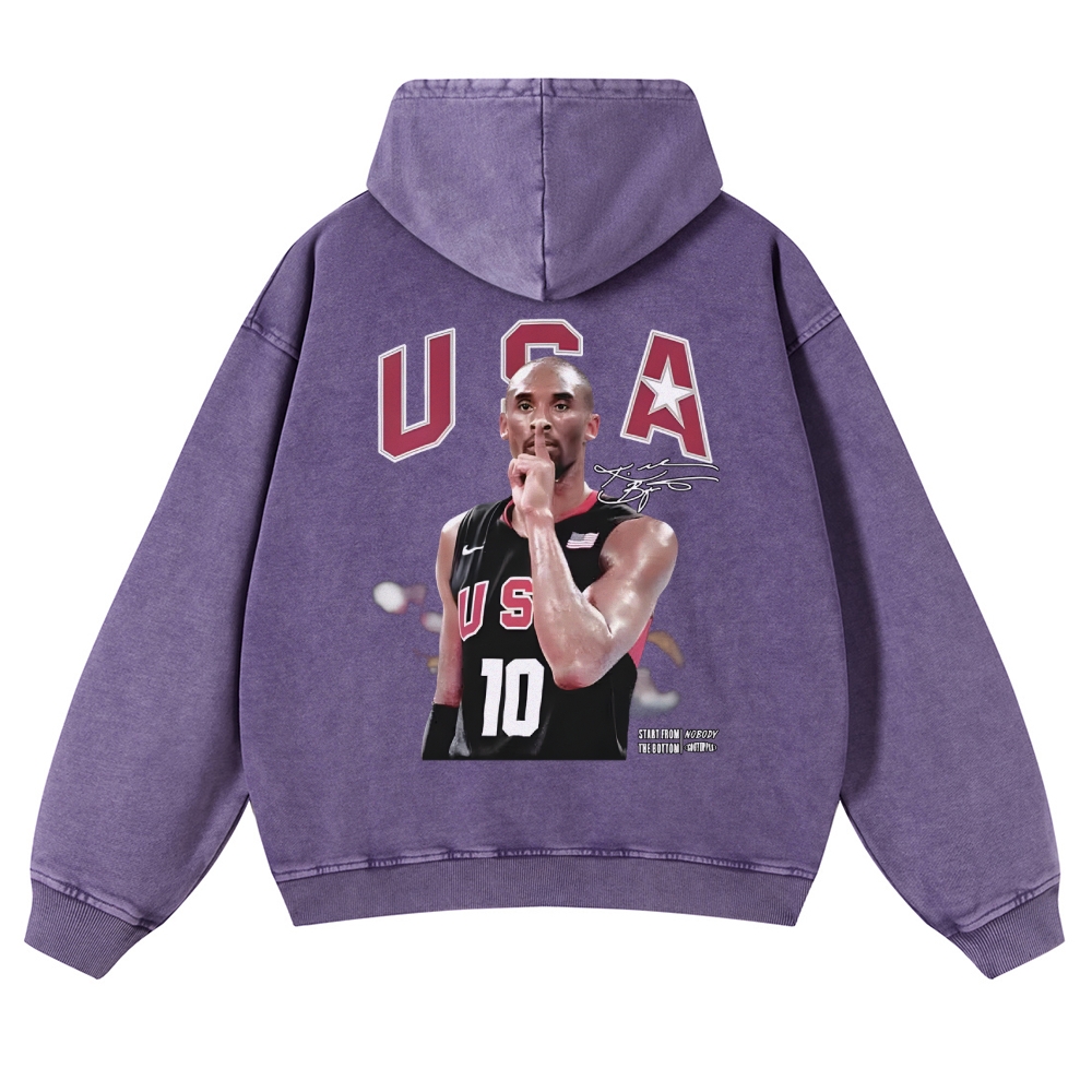 USA 10 KOBE Casual Washed Hoodie