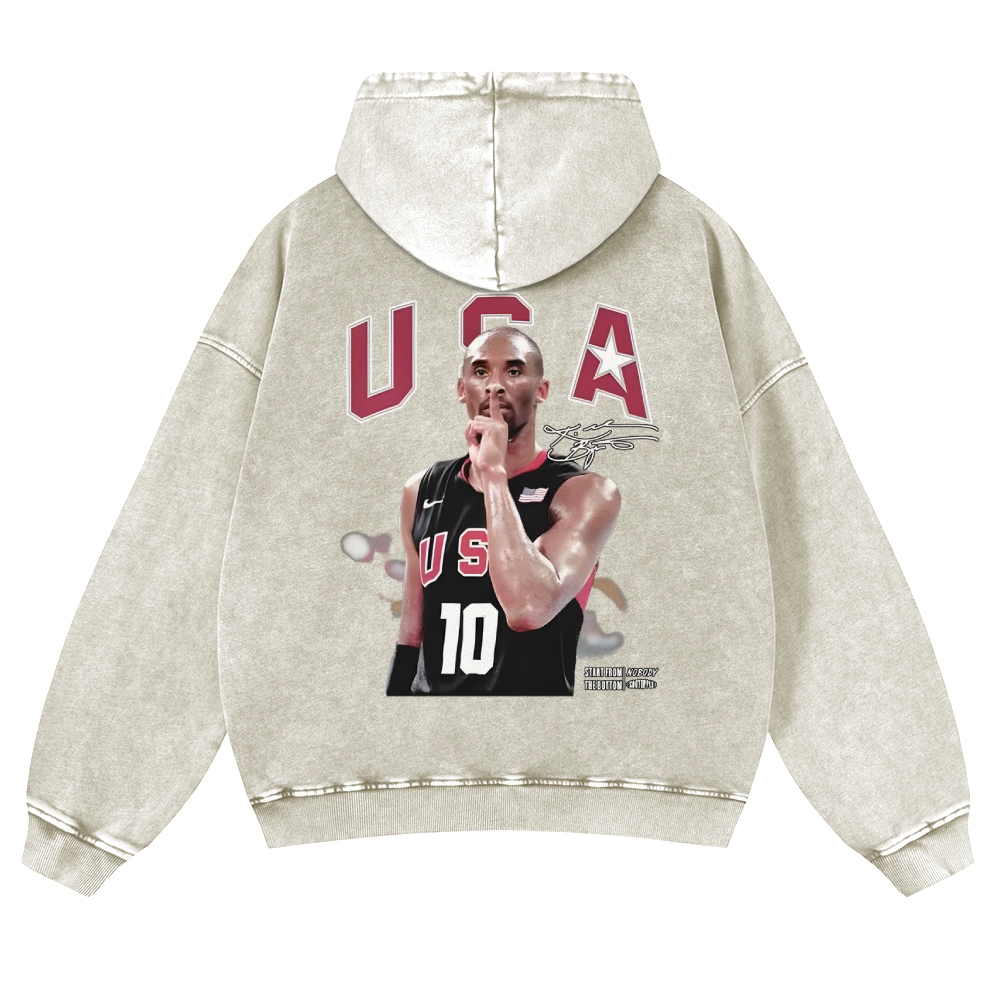 USA 10 KOBE Casual Washed Hoodie