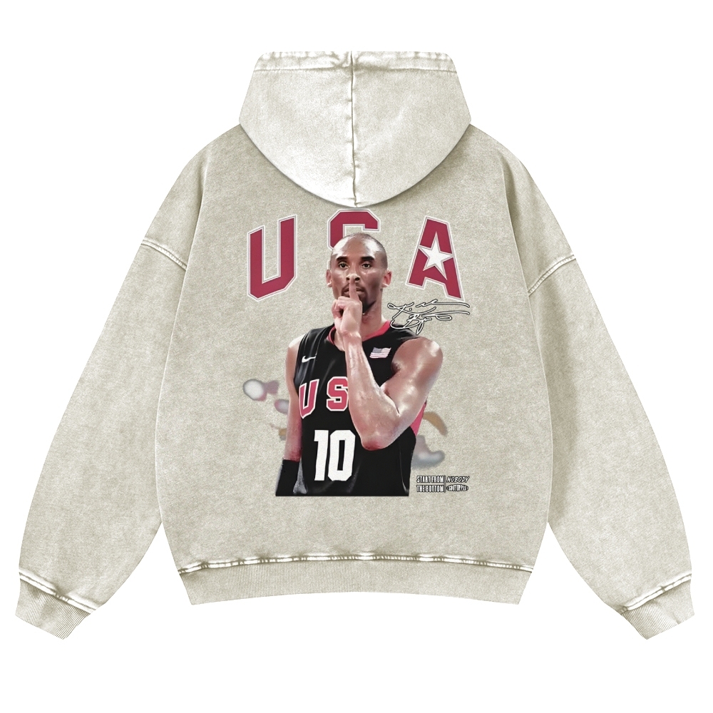 USA 10 KOBE Casual Washed Hoodie