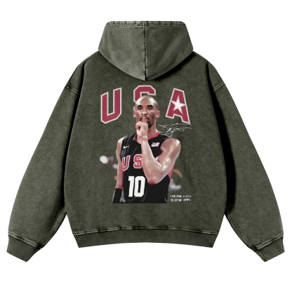 USA 10 KOBE Casual Washed Hoodie