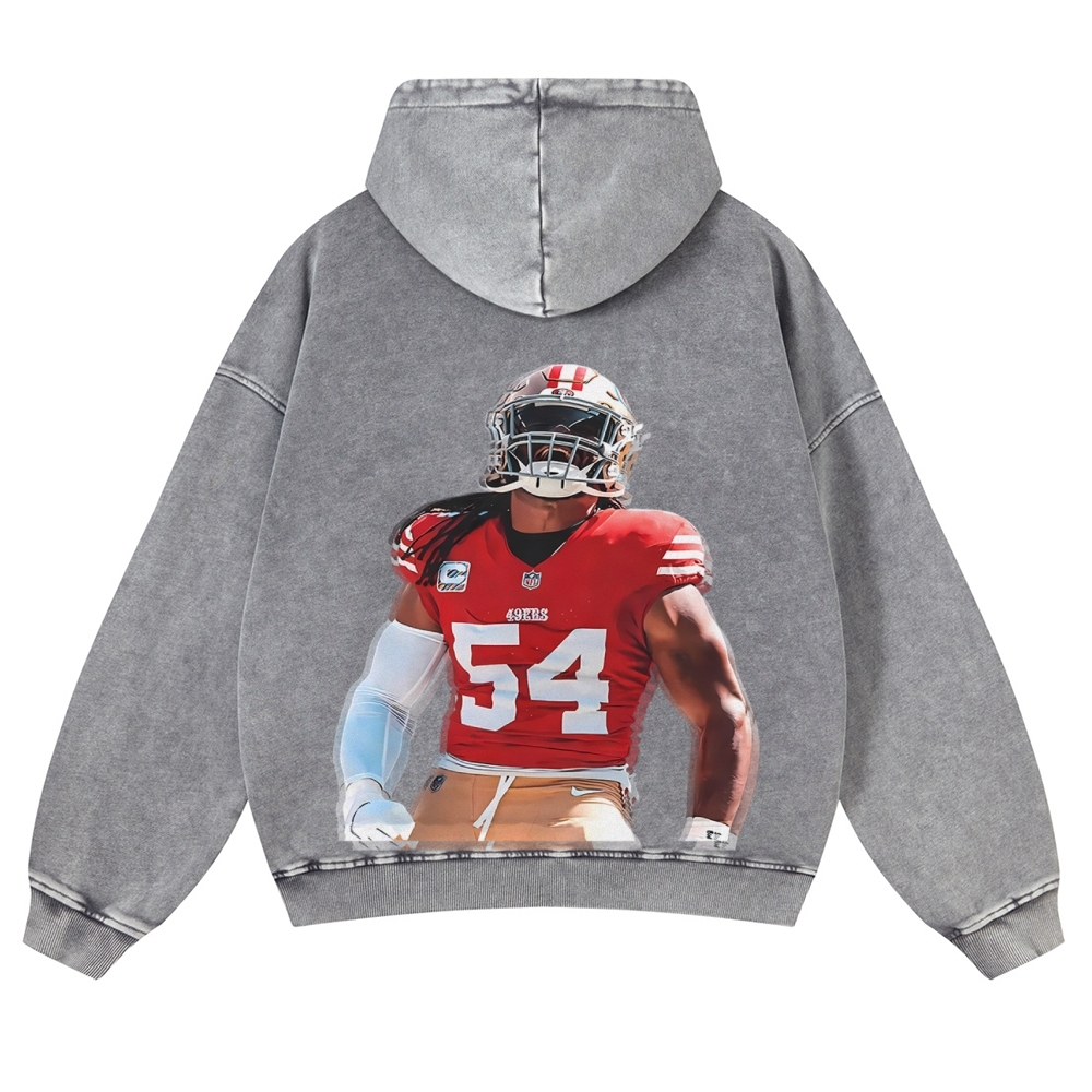 FRED WARNER Casual Washed Hoodie