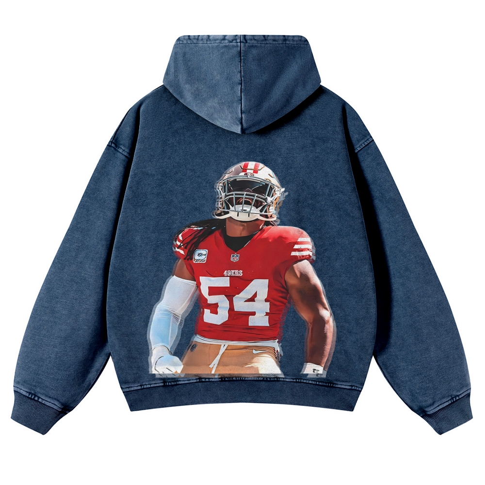 FRED WARNER Casual Washed Hoodie
