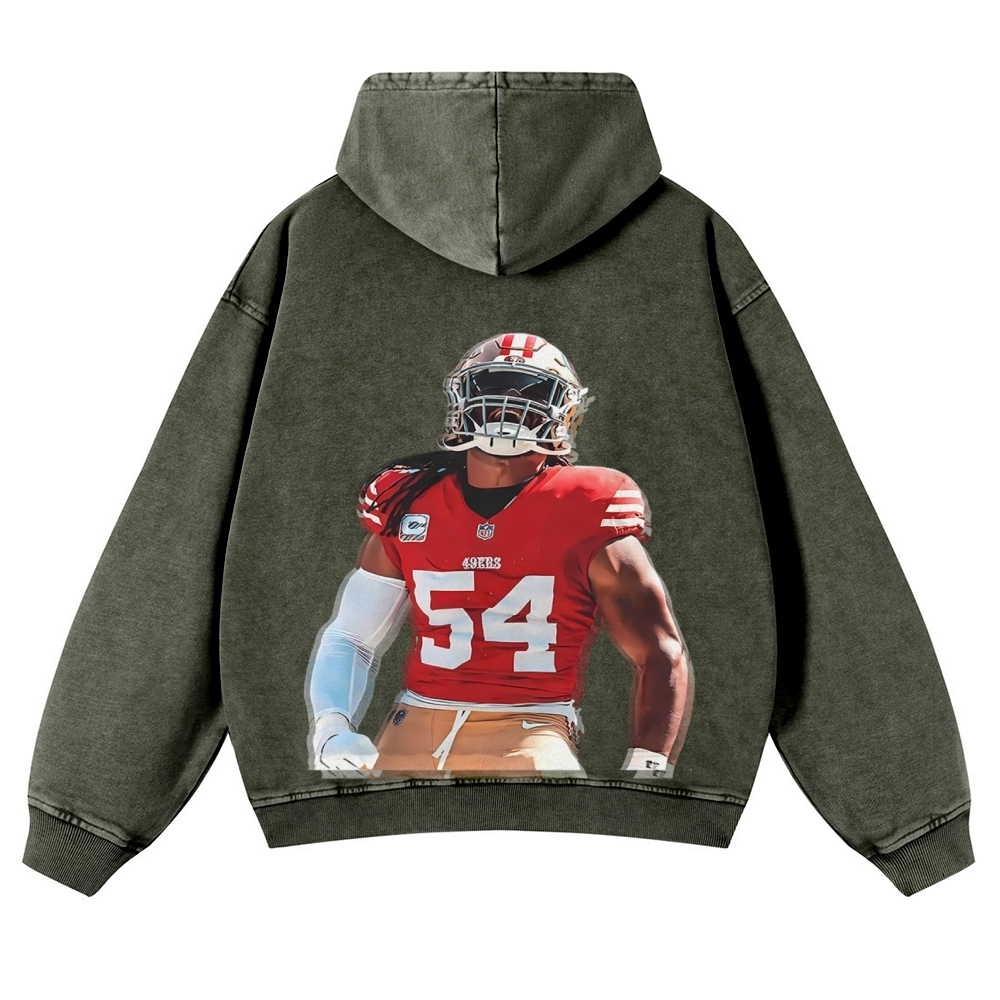 FRED WARNER Casual Washed Hoodie