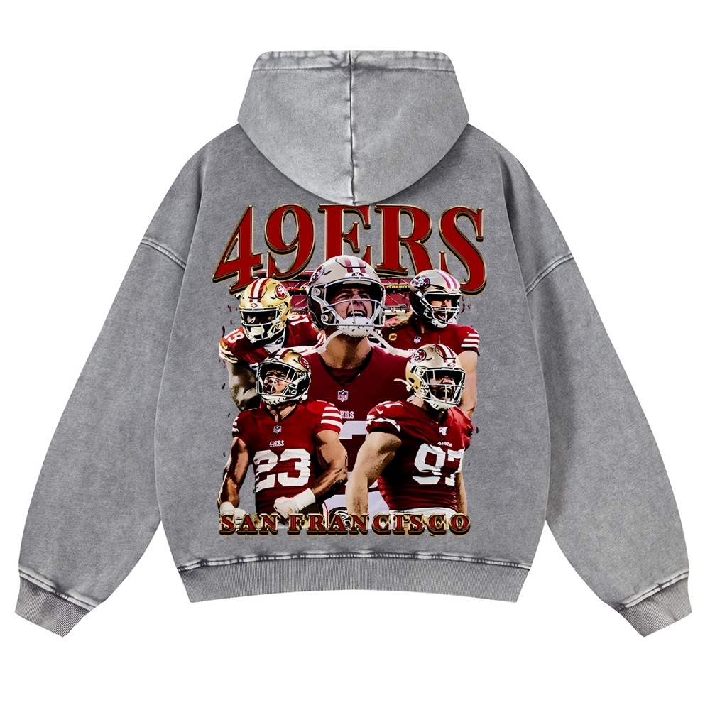 49ERS Casual Washed Hoodie