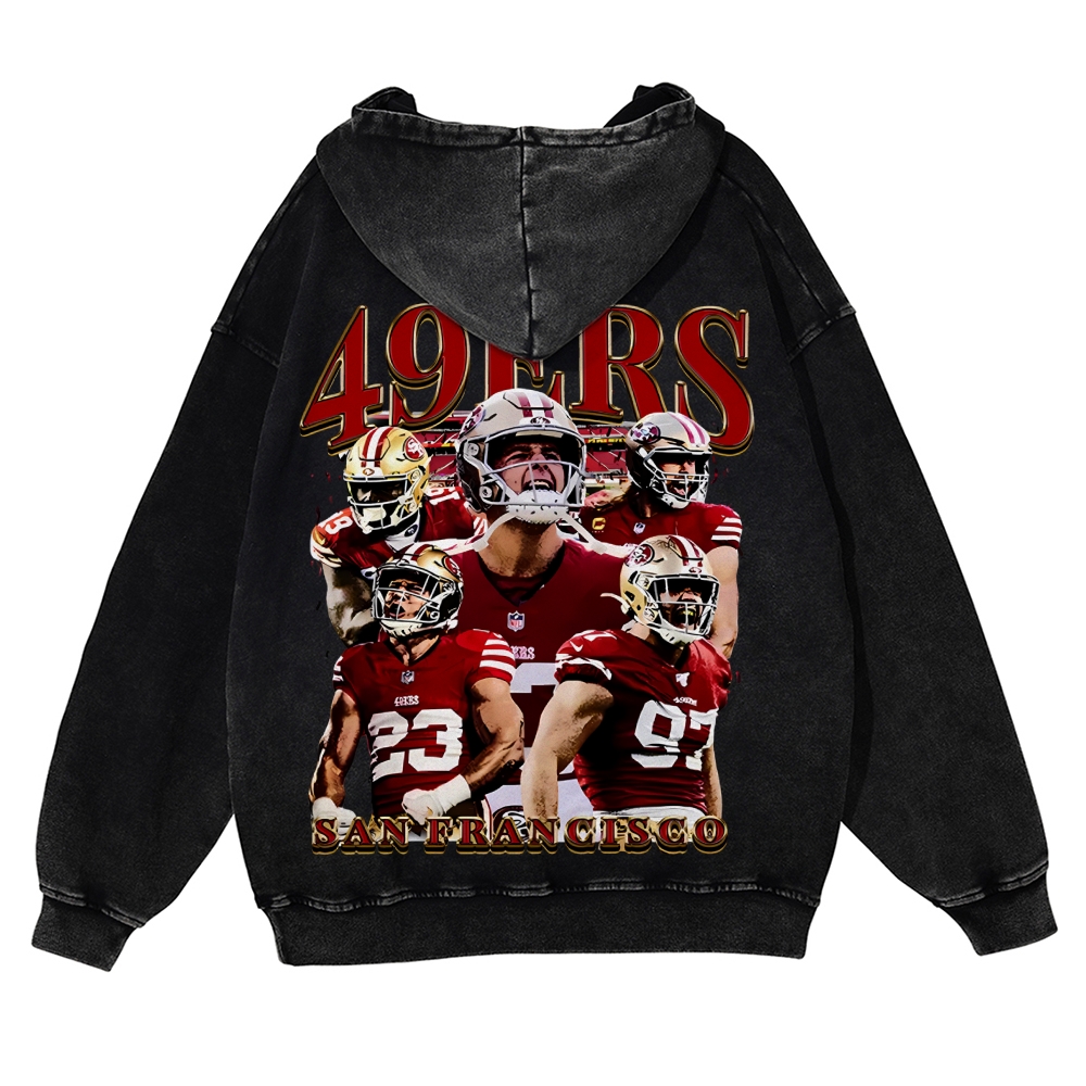 49ERS Casual Washed Hoodie