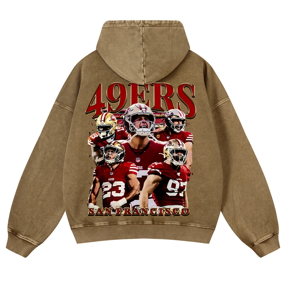 49ERS Casual Washed Hoodie