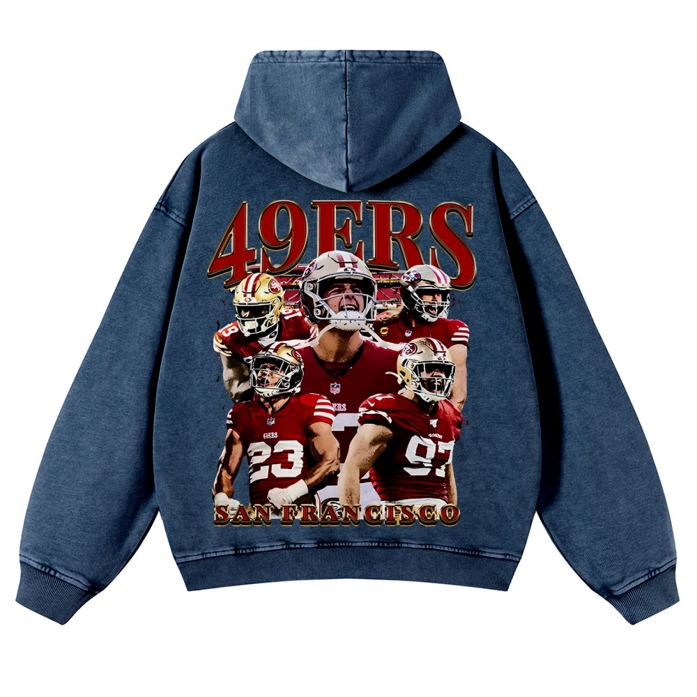 49ERS Casual Washed Hoodie