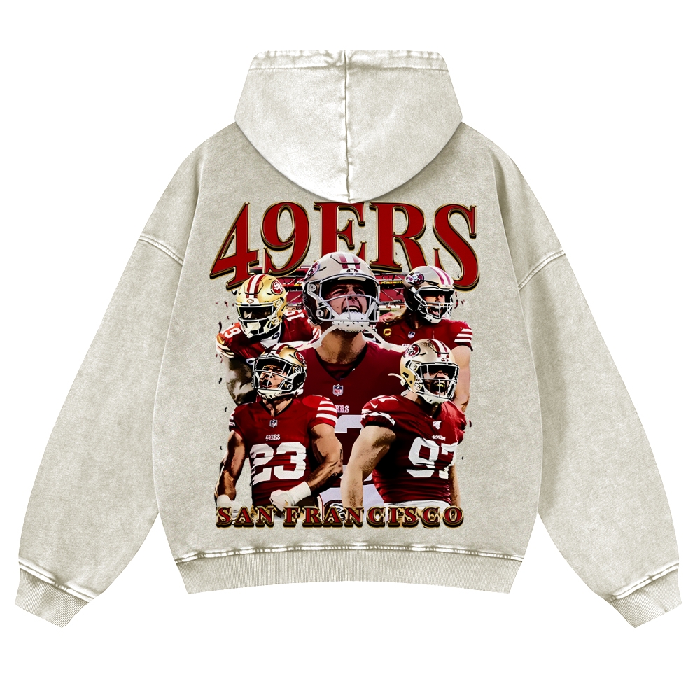 49ERS Casual Washed Hoodie