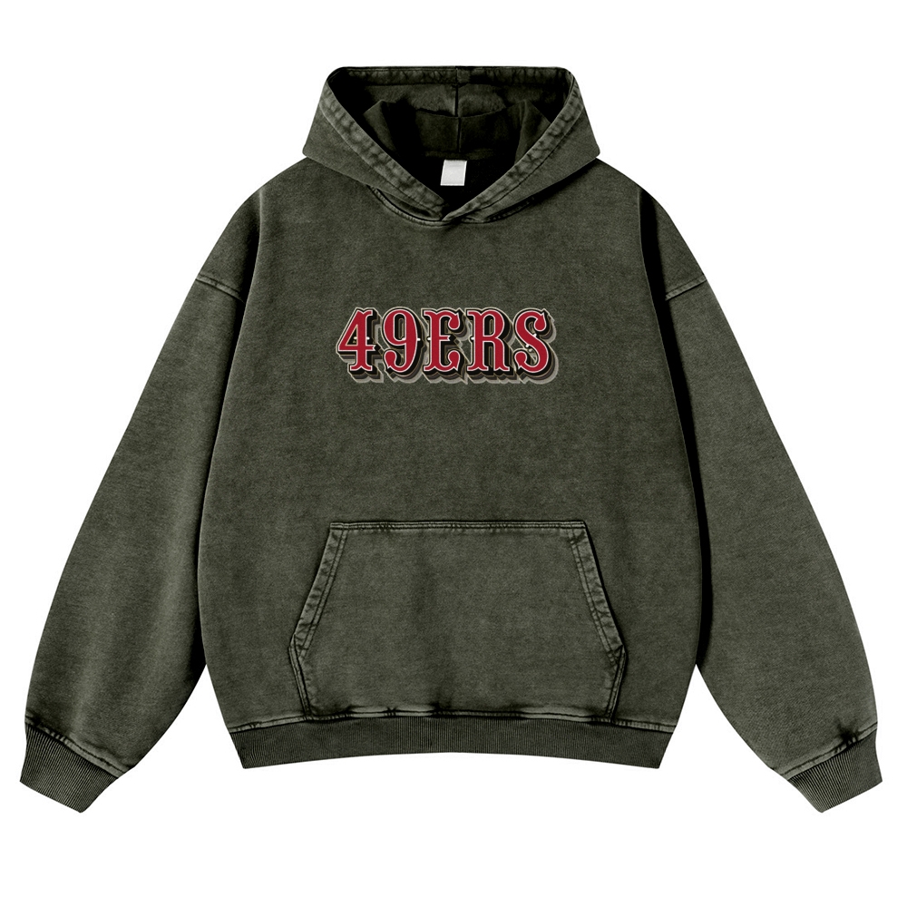 49ERS Casual Washed Hoodie