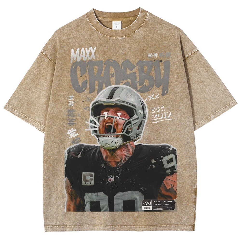 Unisex-Adult Ultra Cotton Washed T-Shirt Graphic MAXX CROSBY TEE