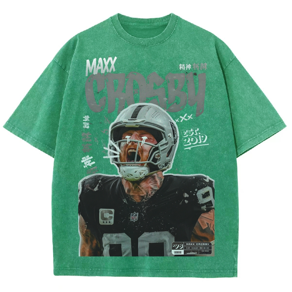 Unisex-Adult Ultra Cotton Washed T-Shirt Graphic MAXX CROSBY TEE