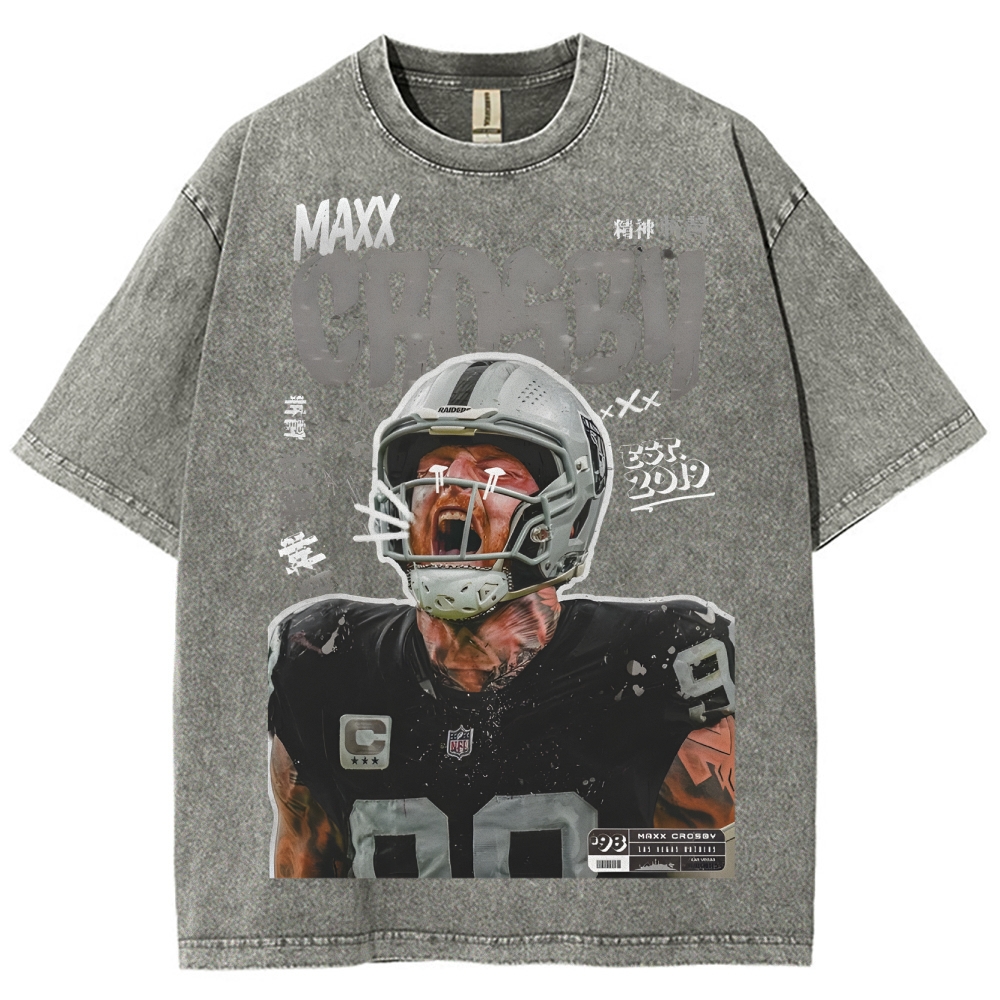 Unisex-Adult Ultra Cotton Washed T-Shirt Graphic MAXX CROSBY TEE