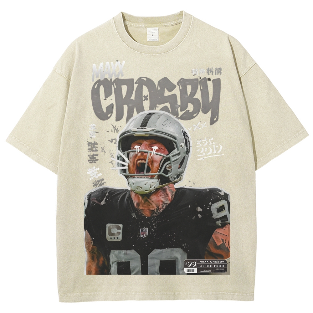 Unisex-Adult Ultra Cotton Washed T-Shirt Graphic MAXX CROSBY TEE