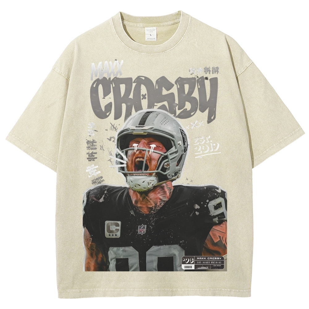 Unisex-Adult Ultra Cotton Washed T-Shirt Graphic MAXX CROSBY TEE