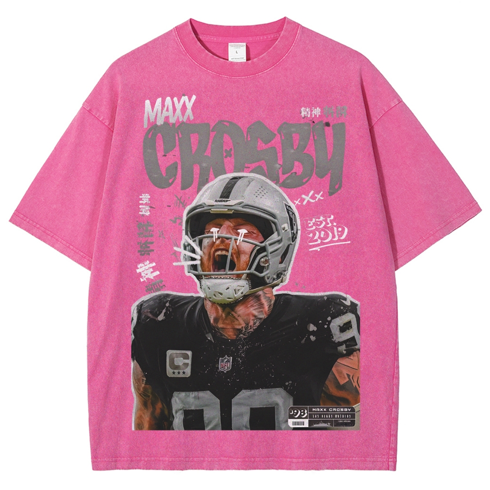 Unisex-Adult Ultra Cotton Washed T-Shirt Graphic MAXX CROSBY TEE