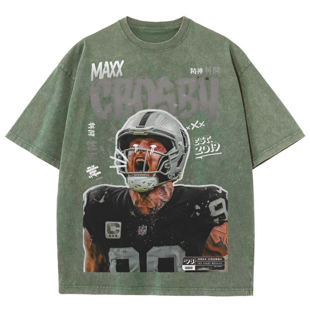 Unisex-Adult Ultra Cotton Washed T-Shirt Graphic MAXX CROSBY TEE