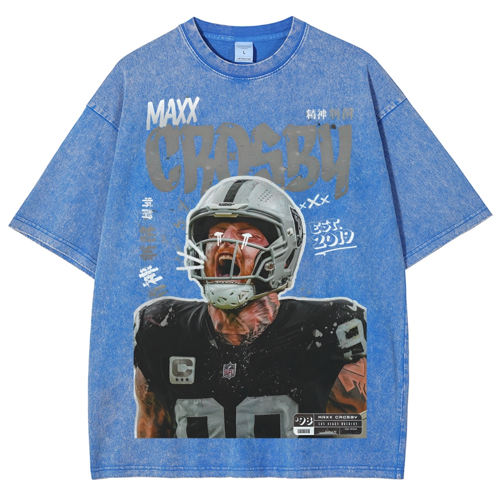 Unisex-Adult Ultra Cotton Washed T-Shirt Graphic MAXX CROSBY TEE