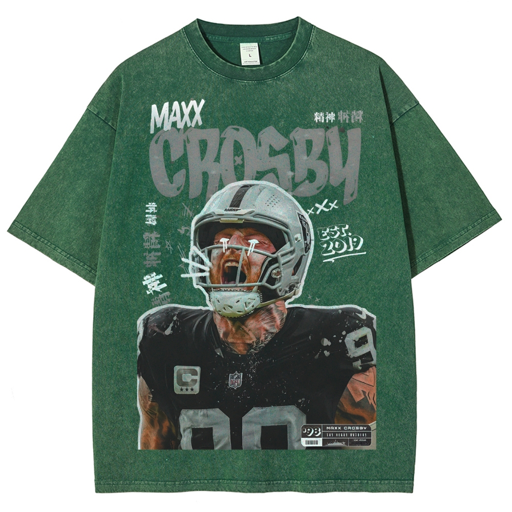 Unisex-Adult Ultra Cotton Washed T-Shirt Graphic MAXX CROSBY TEE