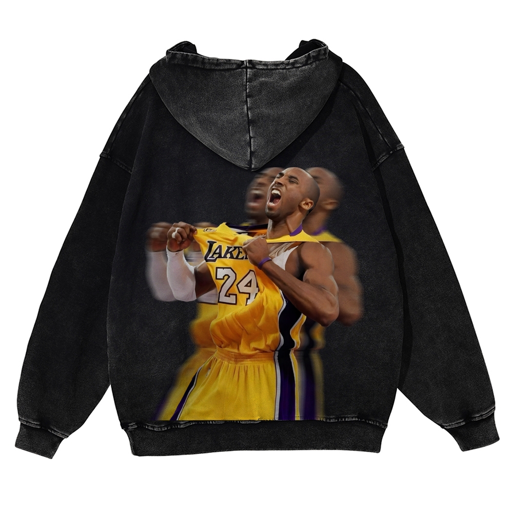 Casual Washed Hoodie Kobe Bryant
