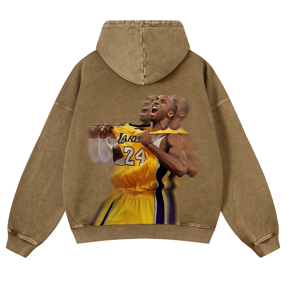 Casual Washed Hoodie Kobe Bryant
