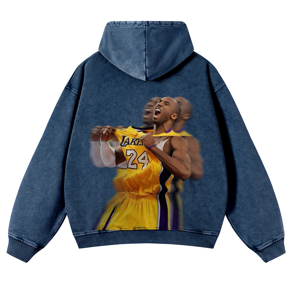 Casual Washed Hoodie Kobe Bryant