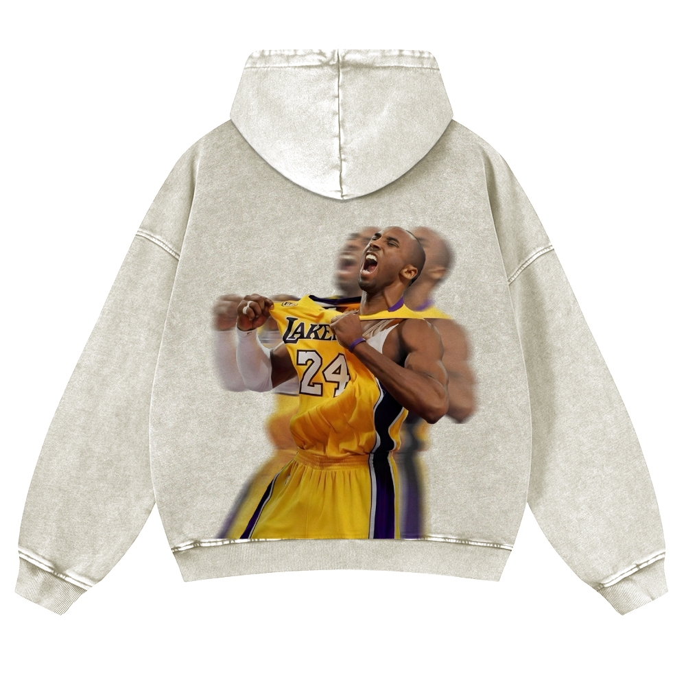 Casual Washed Hoodie Kobe Bryant