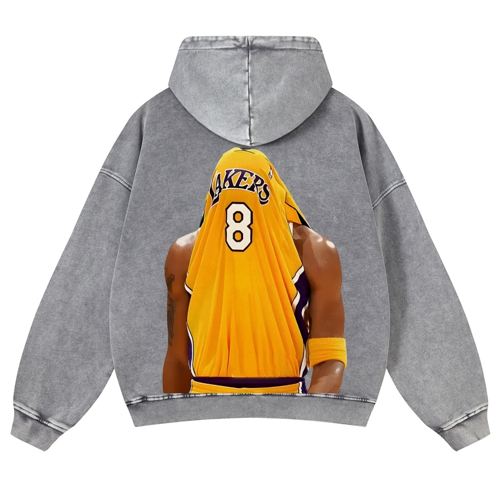 Casual Washed Hoodie Kobe Bryant