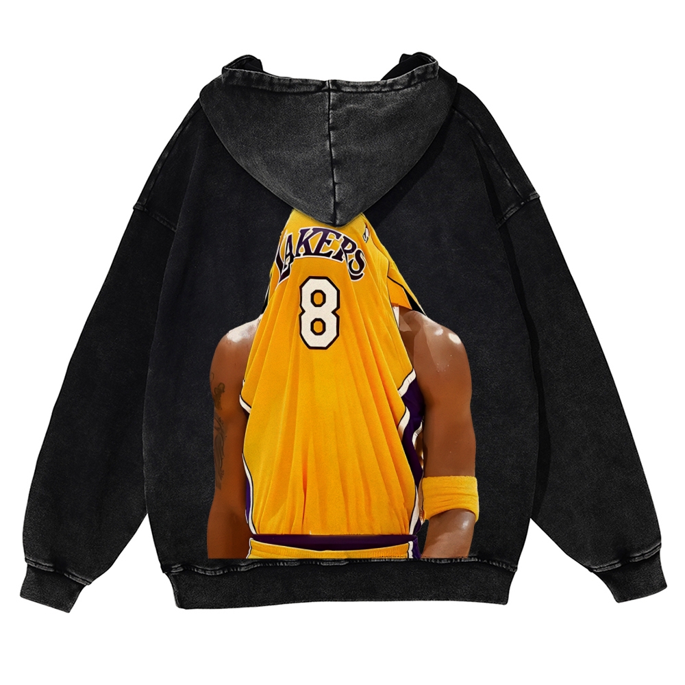 Casual Washed Hoodie Kobe Bryant