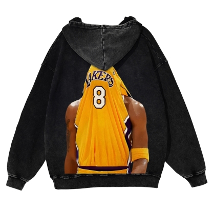 Casual Washed Hoodie Kobe Bryant