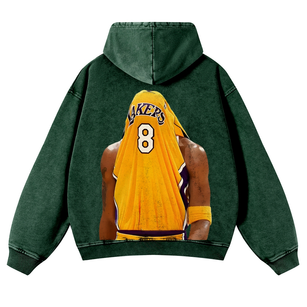 Casual Washed Hoodie Kobe Bryant