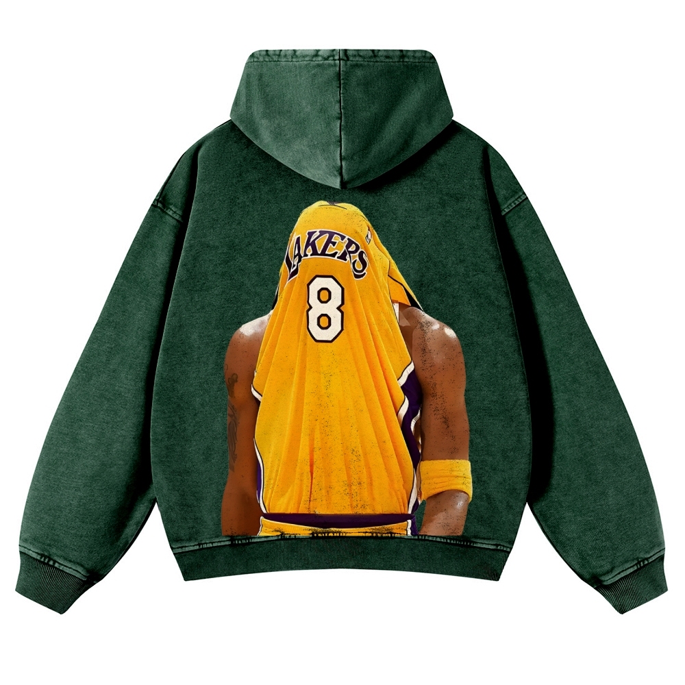 Casual Washed Hoodie Kobe Bryant