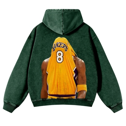 Casual Washed Hoodie Kobe Bryant