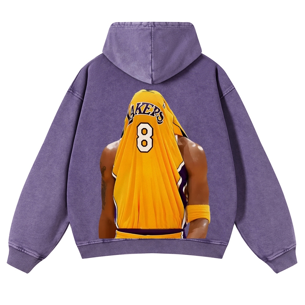 Casual Washed Hoodie Kobe Bryant