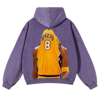 Casual Washed Hoodie Kobe Bryant