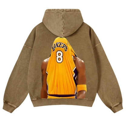 Casual Washed Hoodie Kobe Bryant