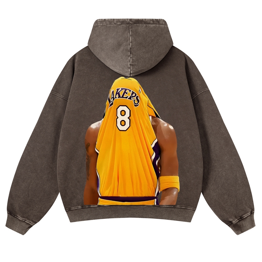 Casual Washed Hoodie Kobe Bryant
