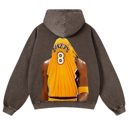 Casual Washed Hoodie Kobe Bryant