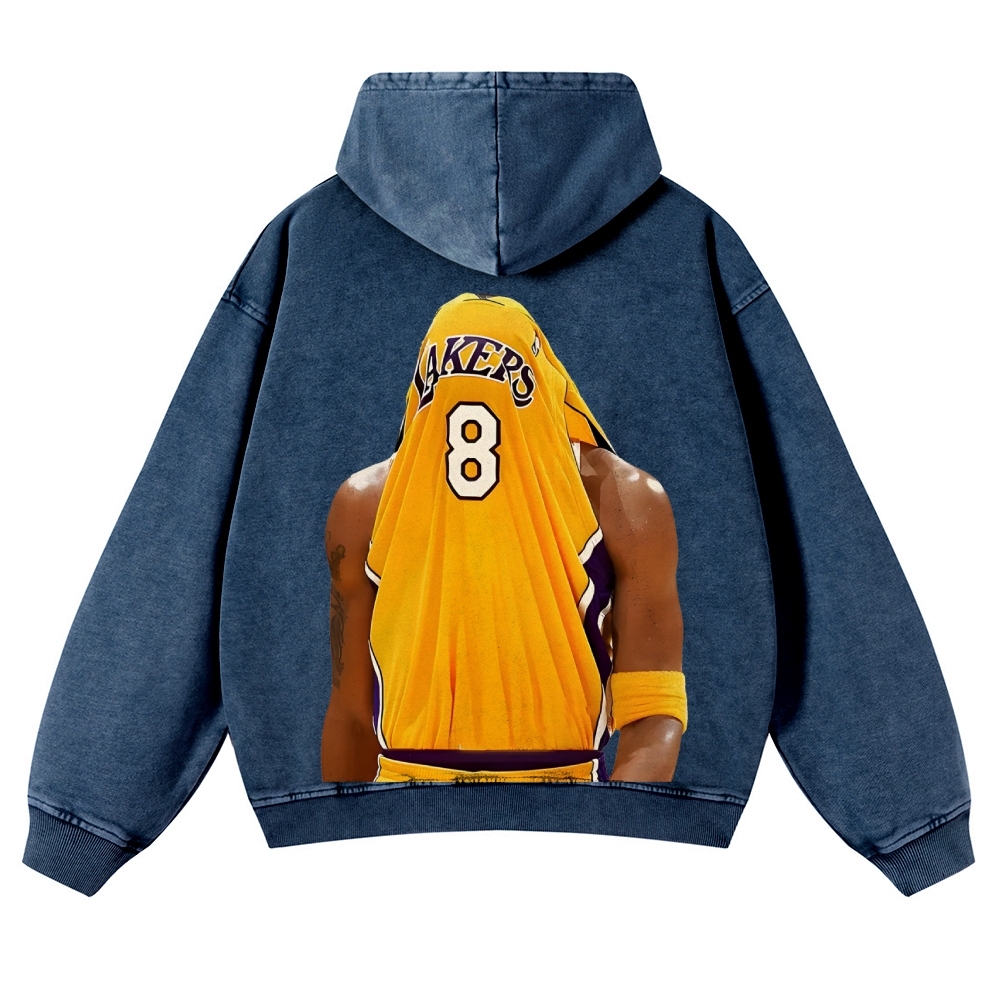 Casual Washed Hoodie Kobe Bryant