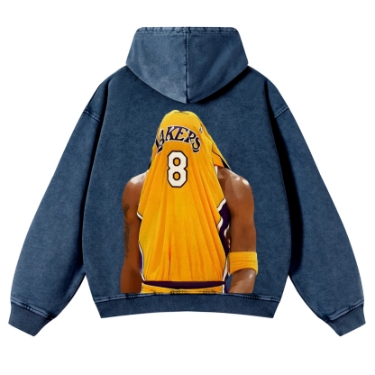 Casual Washed Hoodie Kobe Bryant