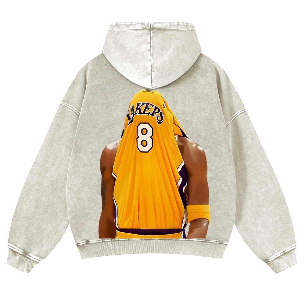 Casual Washed Hoodie Kobe Bryant