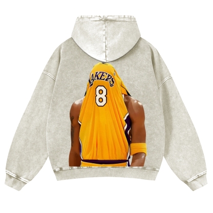 Casual Washed Hoodie Kobe Bryant