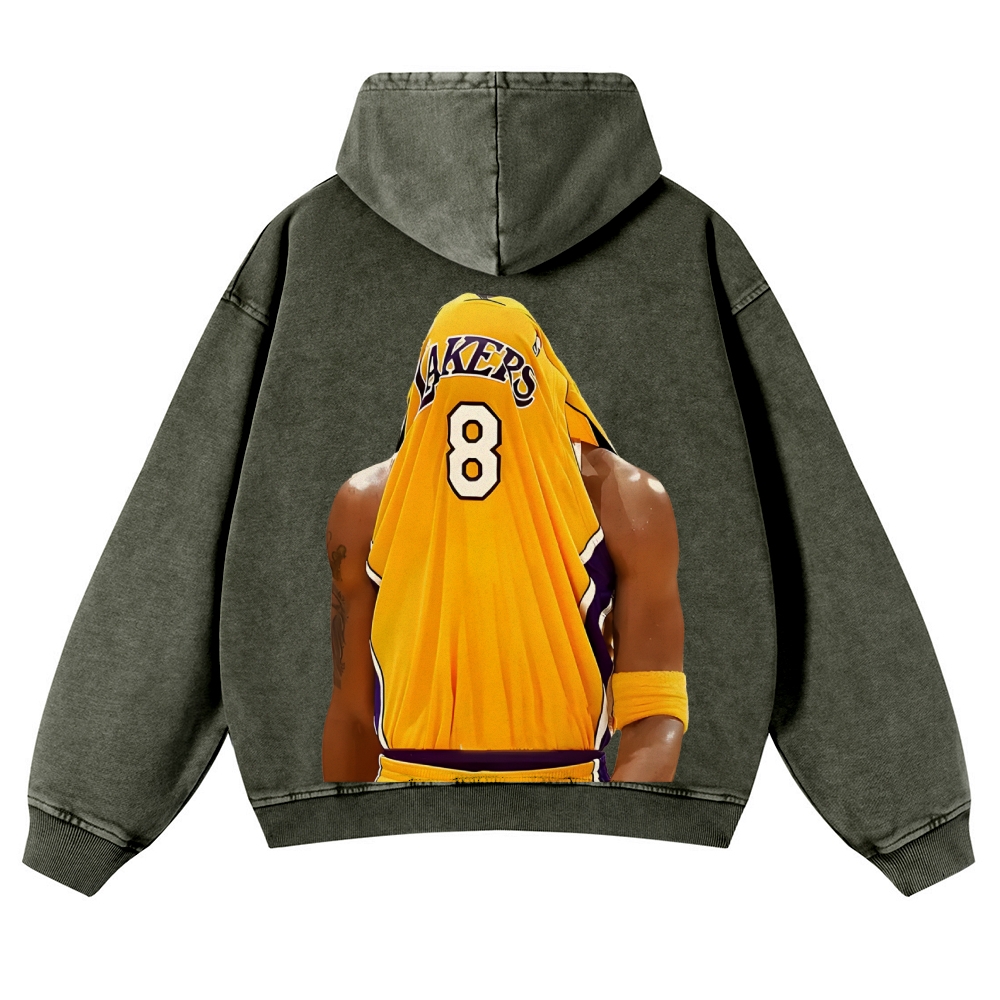 Casual Washed Hoodie Kobe Bryant