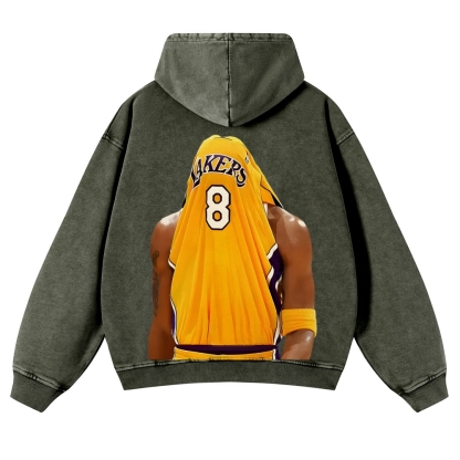 Casual Washed Hoodie Kobe Bryant