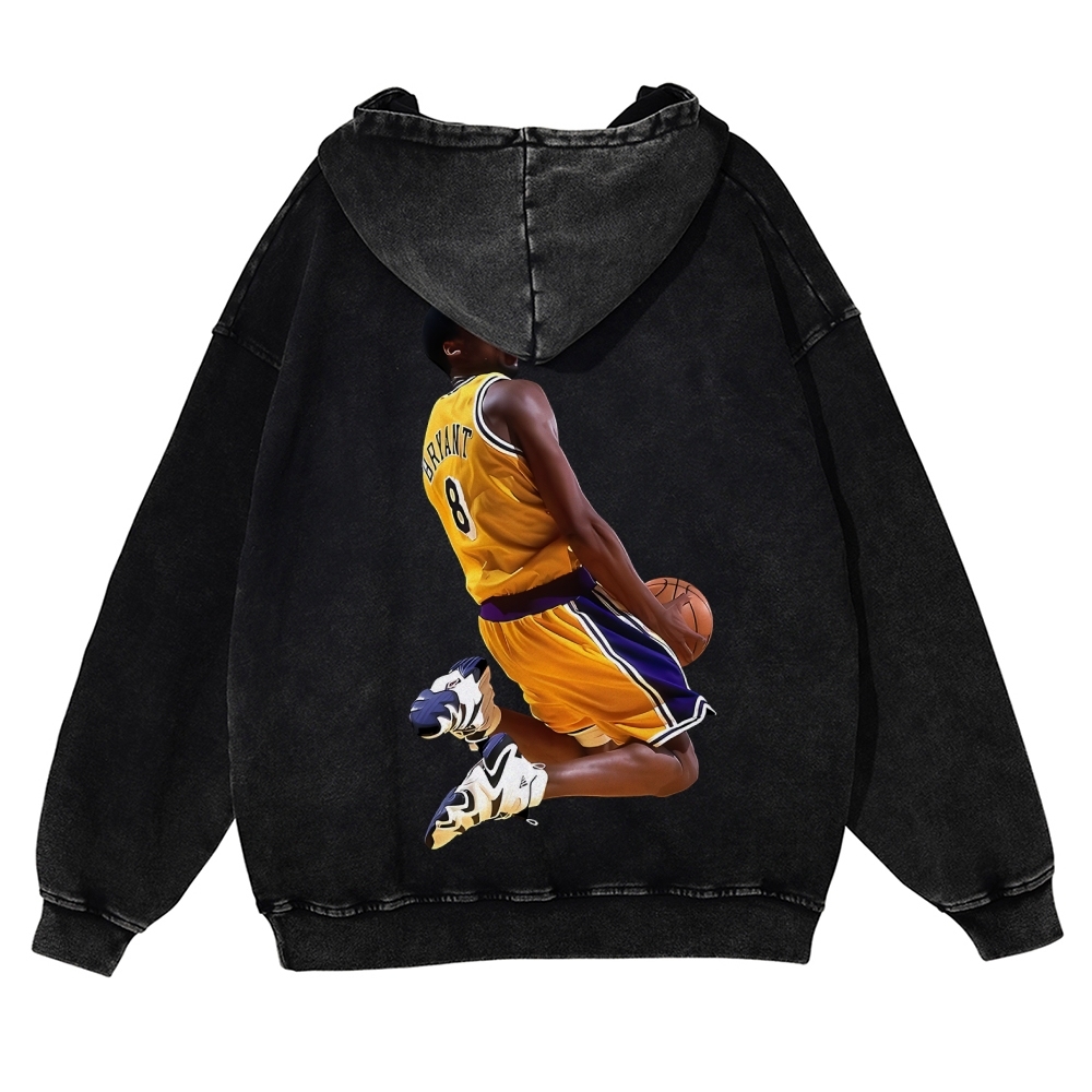Casual Washed Hoodie Kobe Bryant