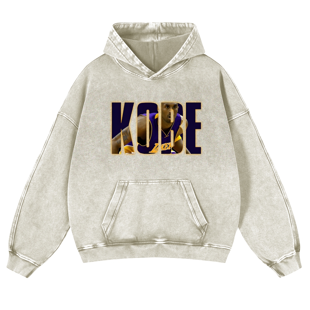 Casual Washed Hoodie Kobe Bryant